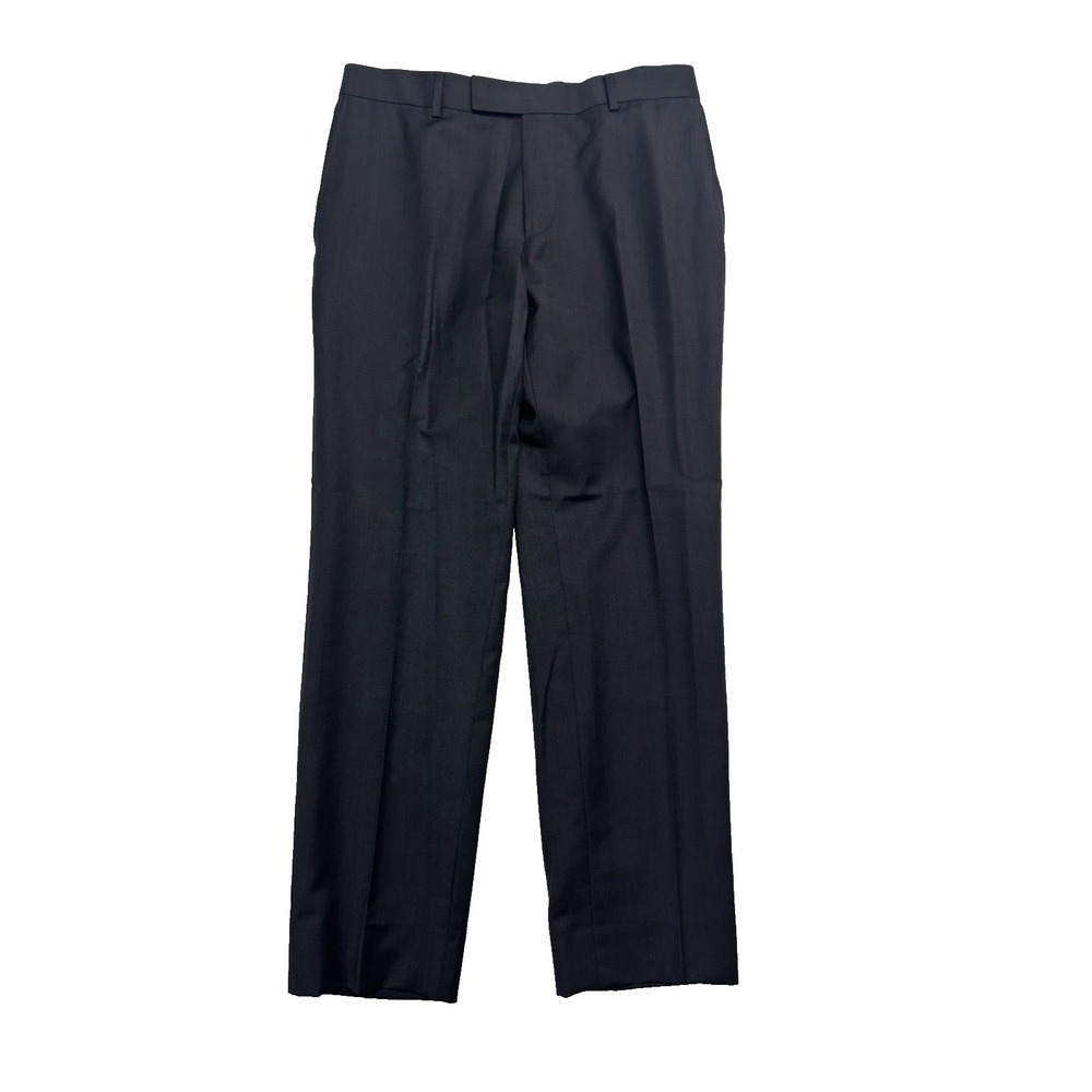 Hugo Boss 34x31 Black Dotted Movio US Flat Front Dress Pants‎ Slim Trouser Wool